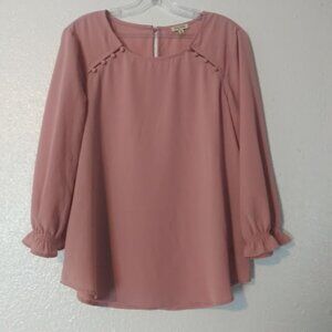 Lily White Women's size M pink long sleeve top